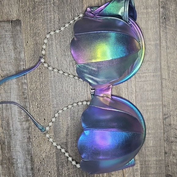 Iridescent MERMAID Shell Bikini Top 38D 40C - Picture 4 of 6